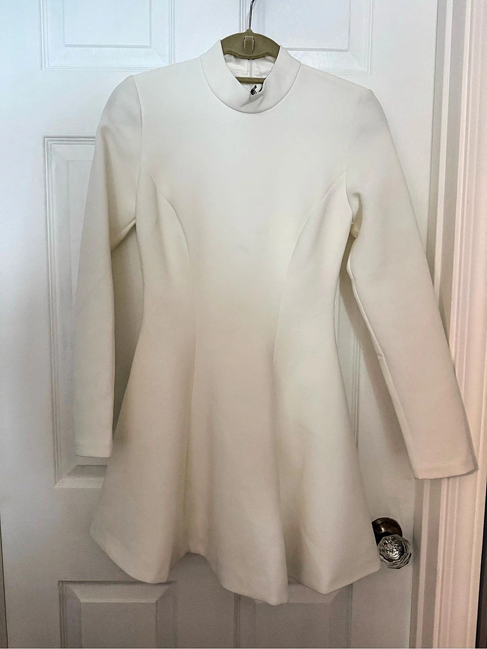Bardot Zephyra Long Sleeve Mini Dress Ivory Size XS NWT